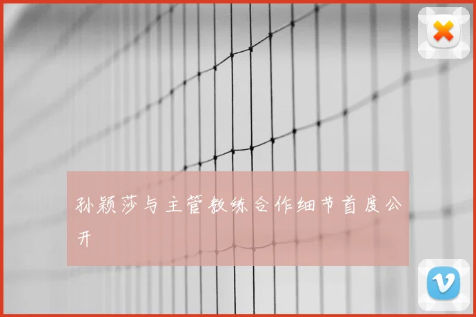 孙颖莎与主管教练合作细节首度公开